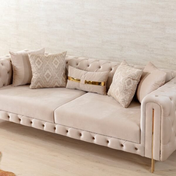 Elegance Lined Sofa Light Grey